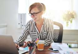 woman working from home
