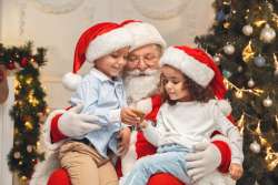 Santa and children